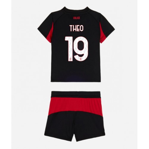 AC Milan Theo Hernandez #19 Primera Equipación Niños 2025-26 Manga Corta (+ Pantalones cortos)